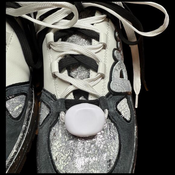 P448 George Stella Low Top Women's EU 41 US 10-10.5 Sneakers Black White Shoes - Picture 9 of 13